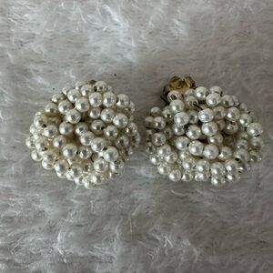 Vintage Marvella  Faux Pearl Cluster Earrings